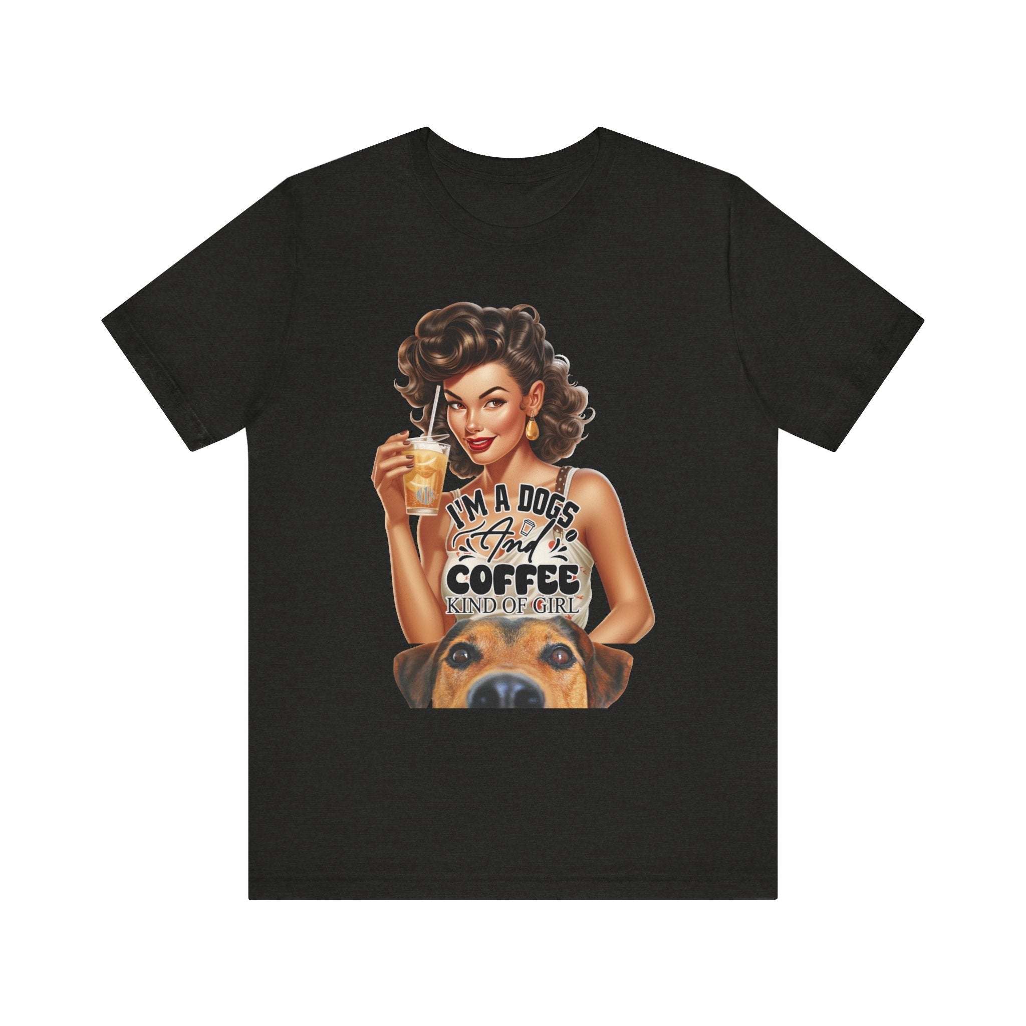 Coffee drinking Dog Mom Unisex Jersey Short Sleeve Tee